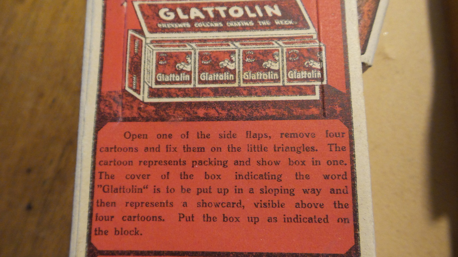 Antique Box OF 12, COUNTRY STORE DISPLAY GLATTOLIN Prevents Collar Chafing Neck