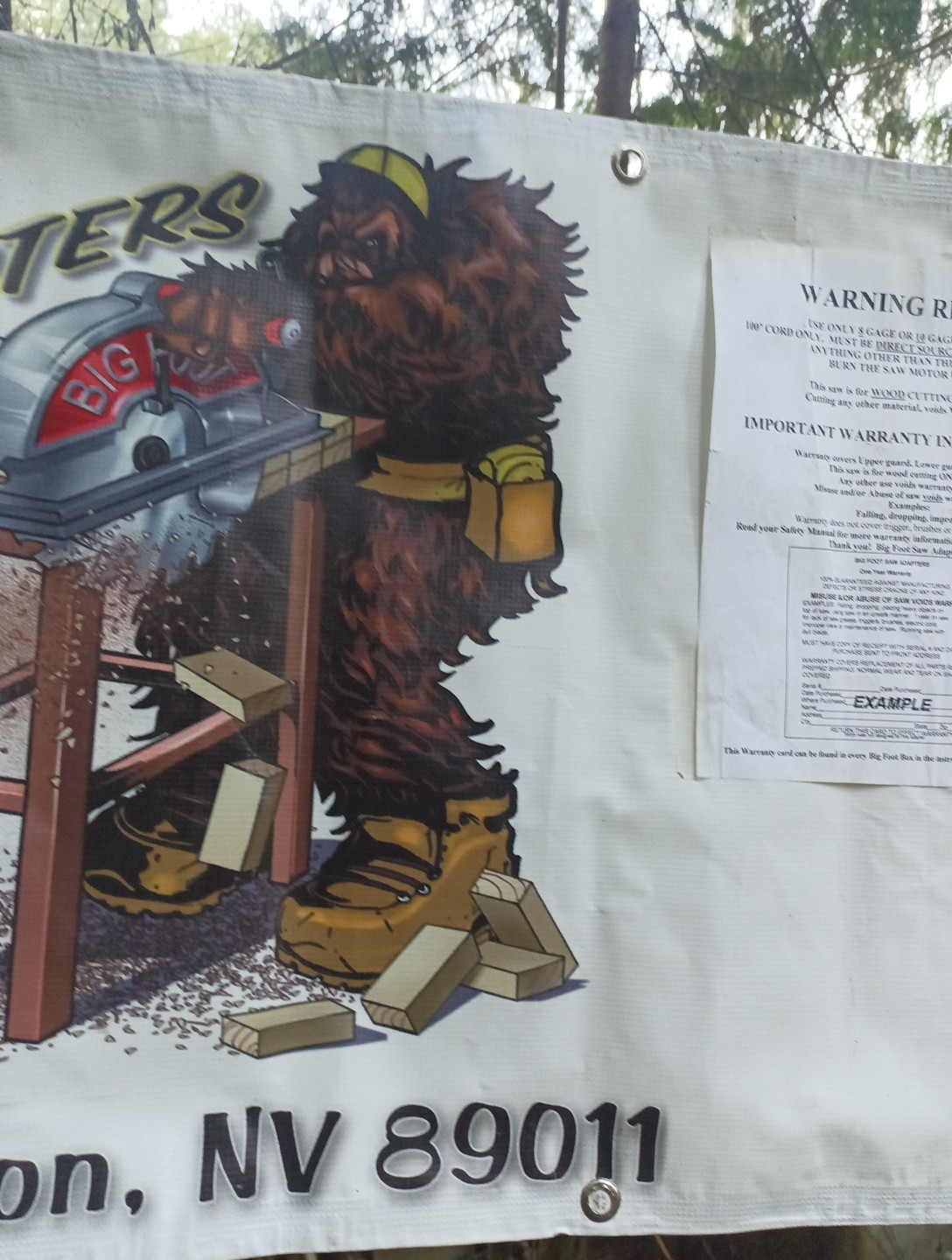 Vintage Big Foot Tools Advertising Banner 68×21.5 In RARE