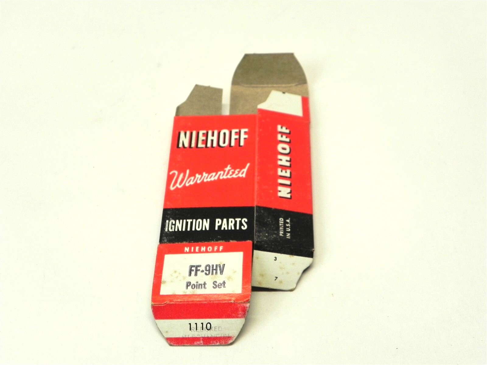 VINTAGE NIEHOFF IGNITION PARTS DISPLAY BOX *BOX ONLY* #1110 2.75″x1.50″x1″ NEW