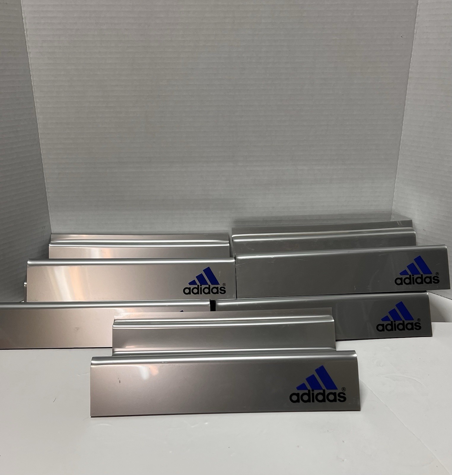 Lot Of 5 Adidas Silver Slat Wall Shoe Displays