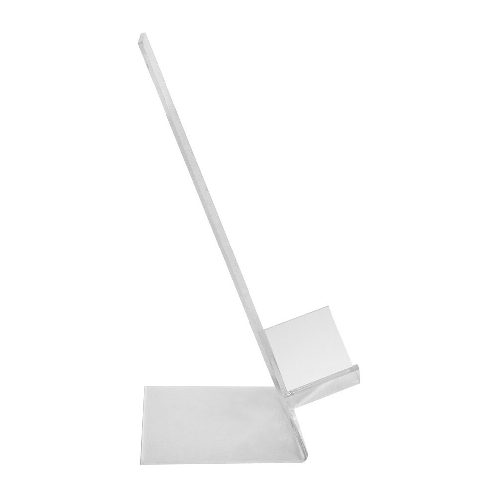 ClearAcrylic Vertical Single ShoeDisplay Stand Set 4Pc With Heels Slant Riser
