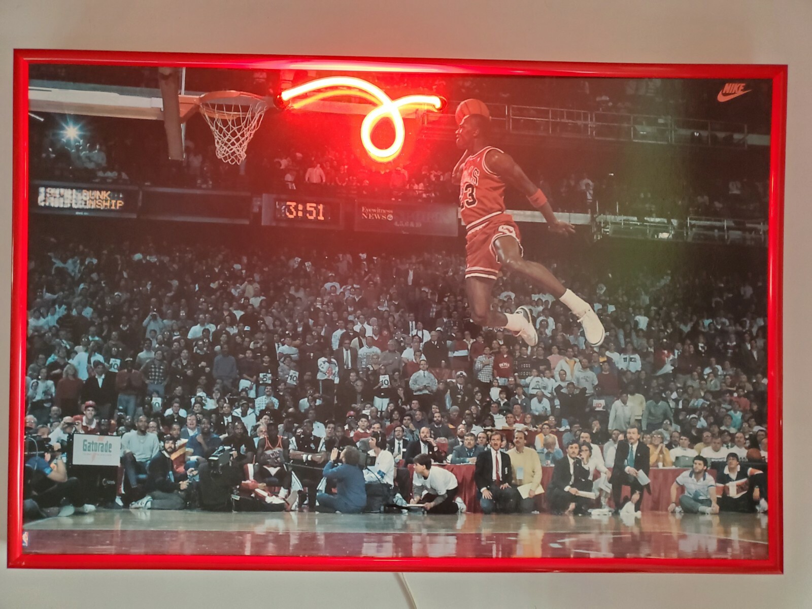 Michael Jordan #23 1988 Free Throw Line Dunk Contest Store Display Nike Sign