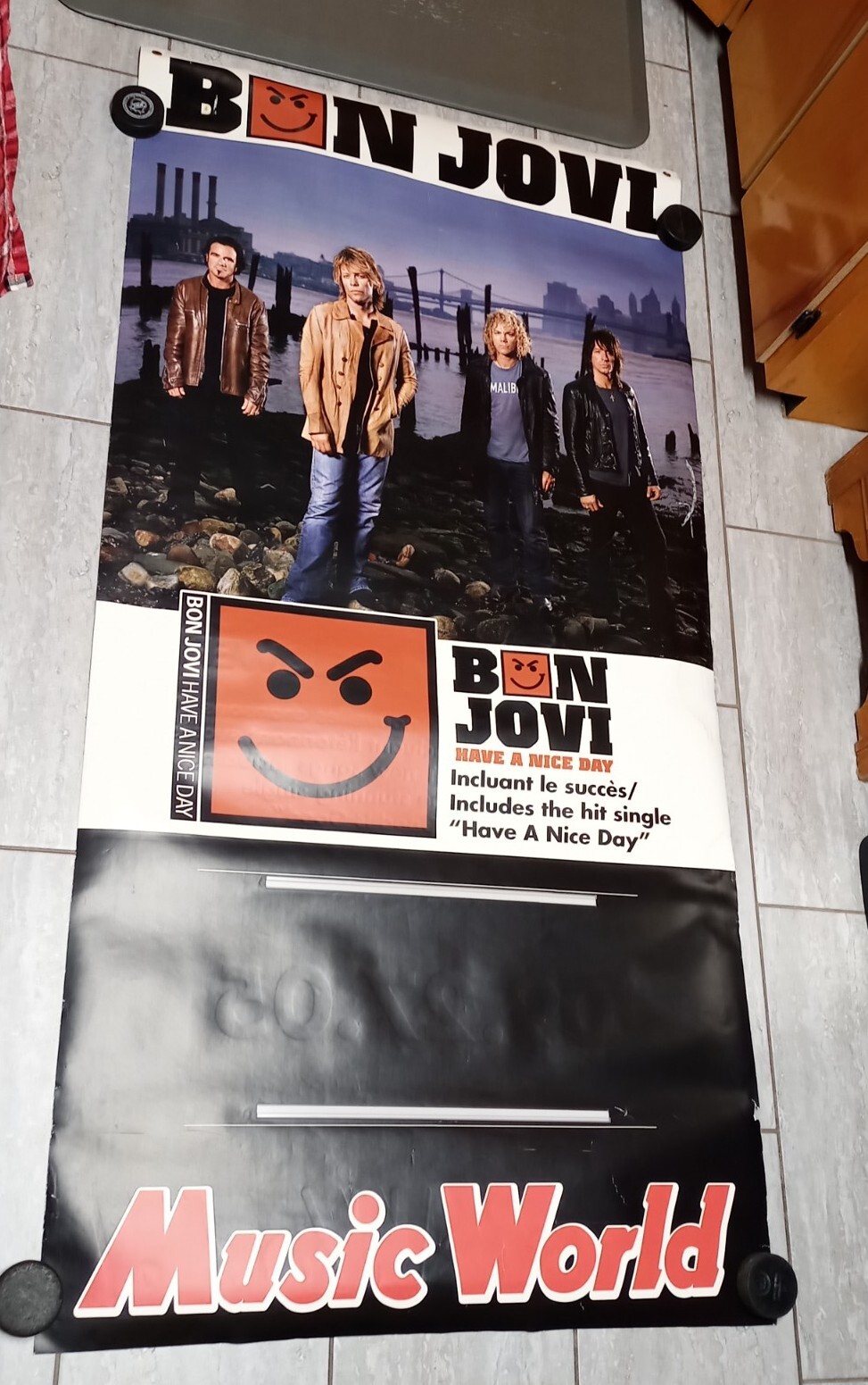 2005 Music World Bon Jovi Store Display, Reverse Sheryl Crow, Large 3ft x 6ft