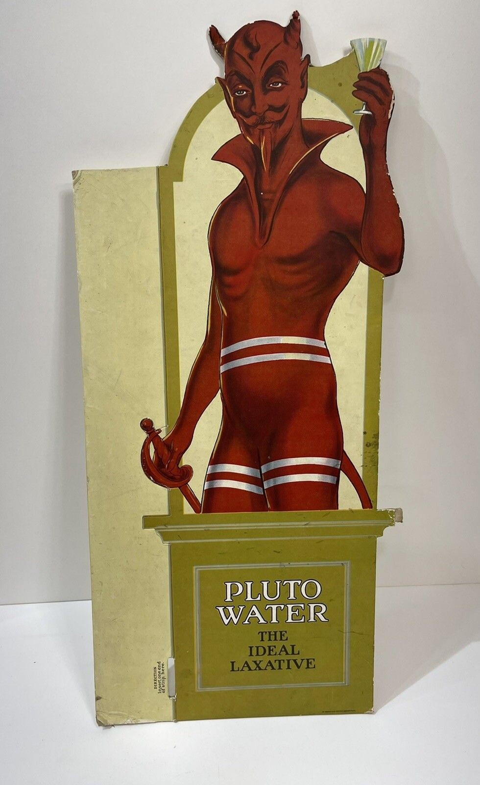 Rare Set Antique Vtg Pluto Water Lithograph Cardboard Signs Store Displays 25”