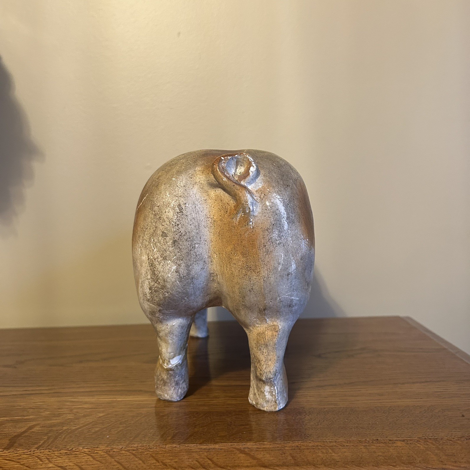 20s 30s Ceramic Composition Butcher Display Advertising Pig New Castle Indiana