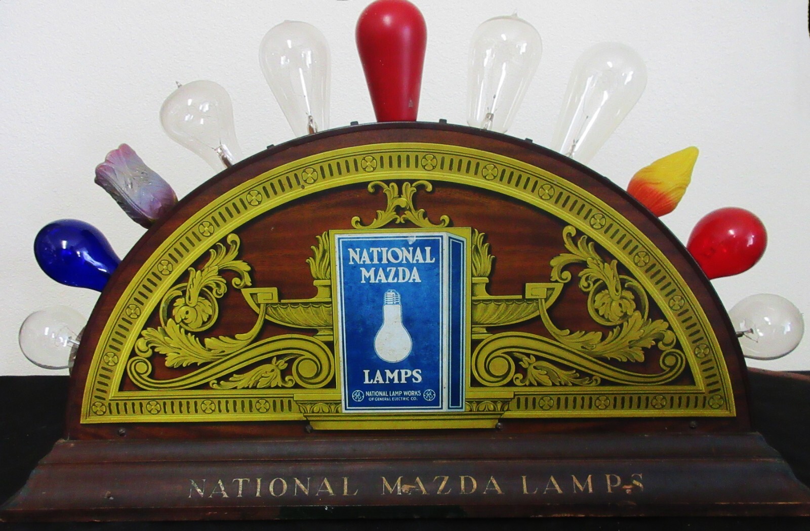 1920’s Antique National Mazda Lamp Works Counter Display
