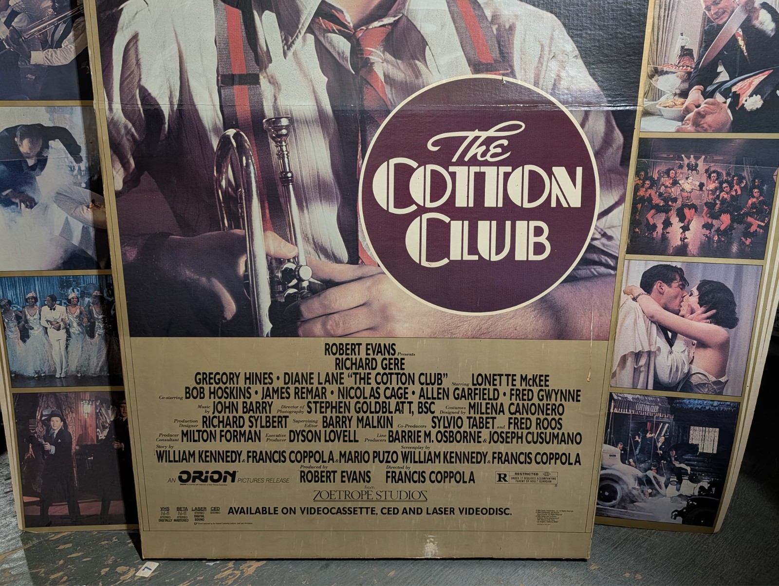 The Cotton Club 1985 MGM/UA 56″ Video Store VHS Release Standee/POP Display