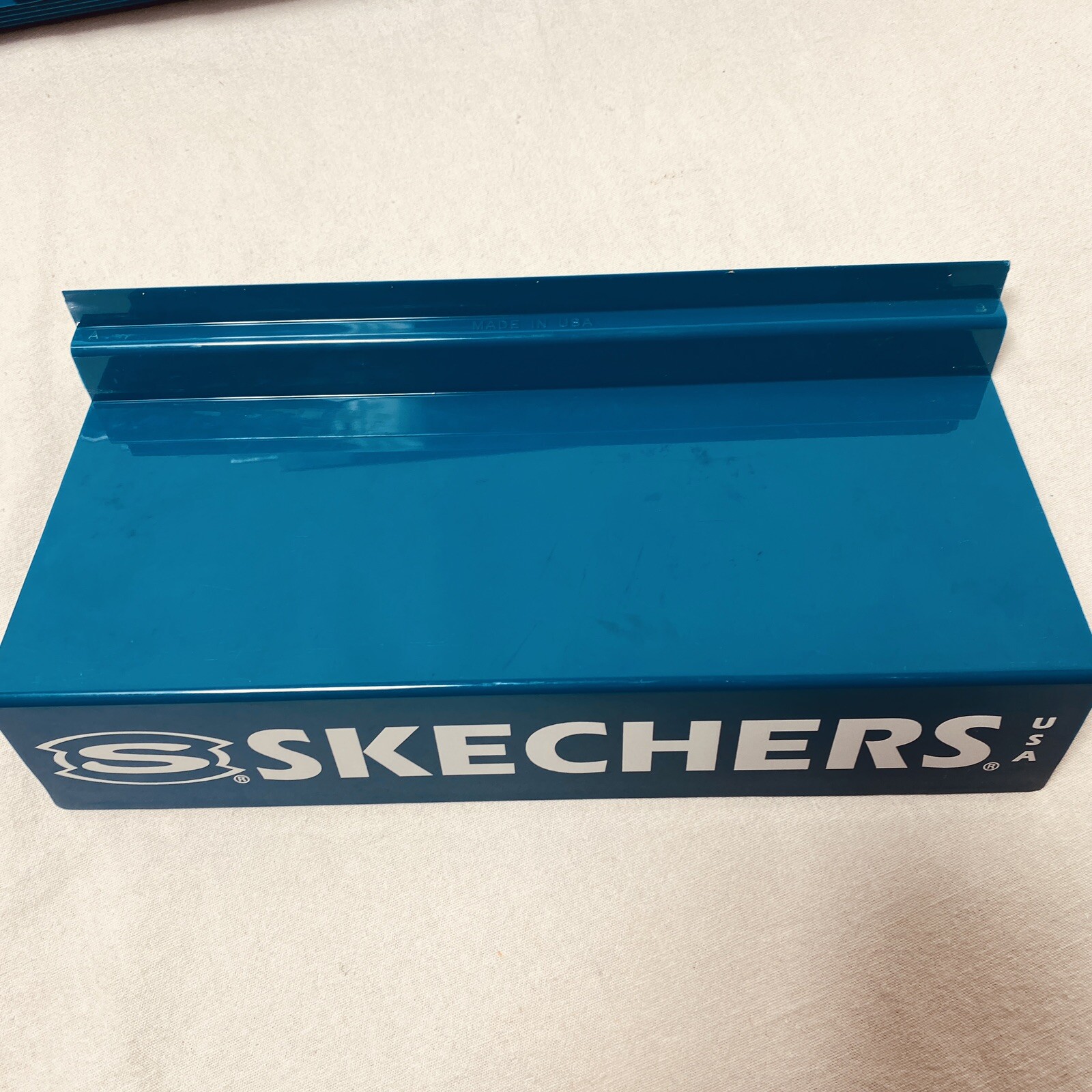 Lot Of 10 Skechers USA Shoe Wall ￼Slot Store Display Shelves 10”x4” Blue Shelf