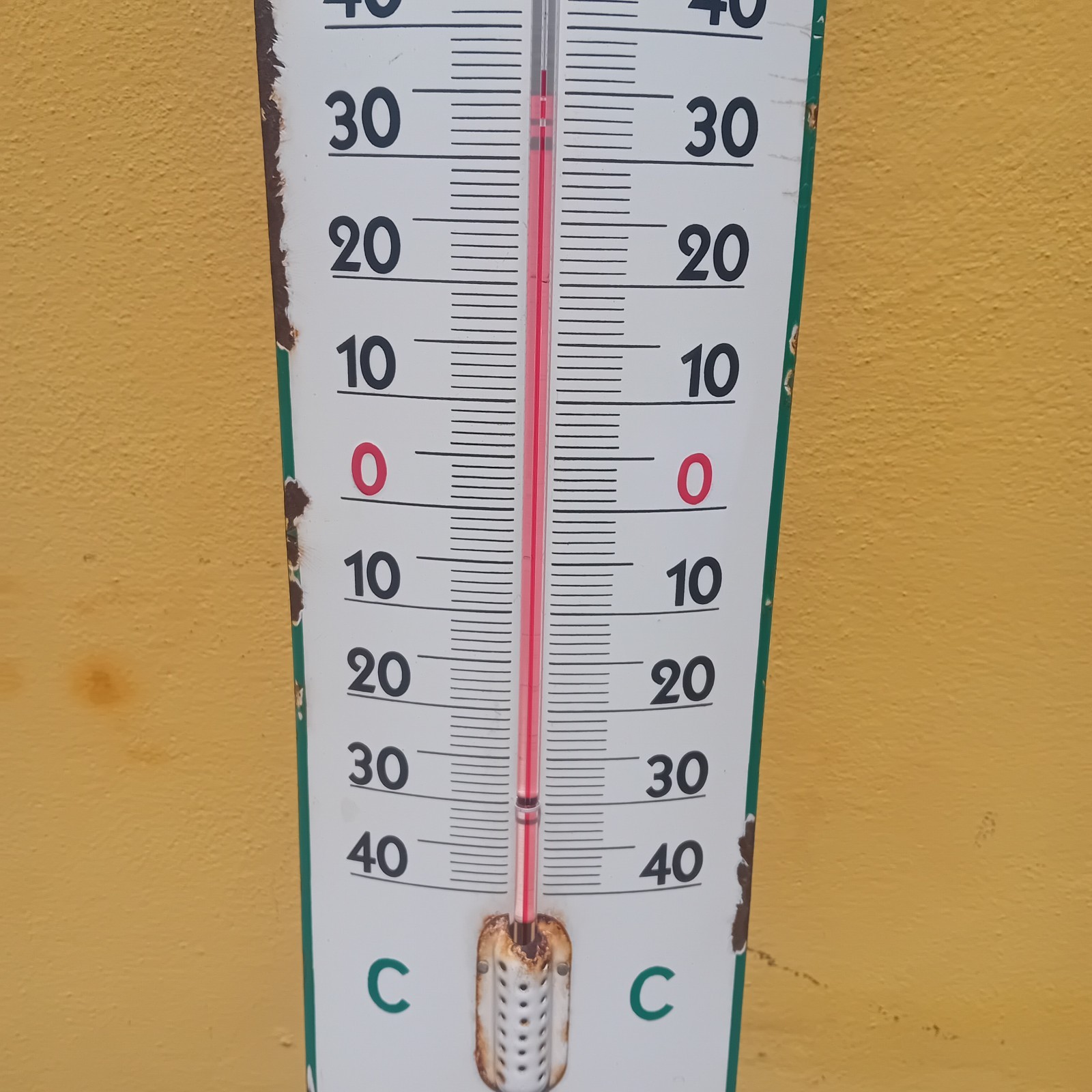 Singer Enamel Thermometer Table Sign