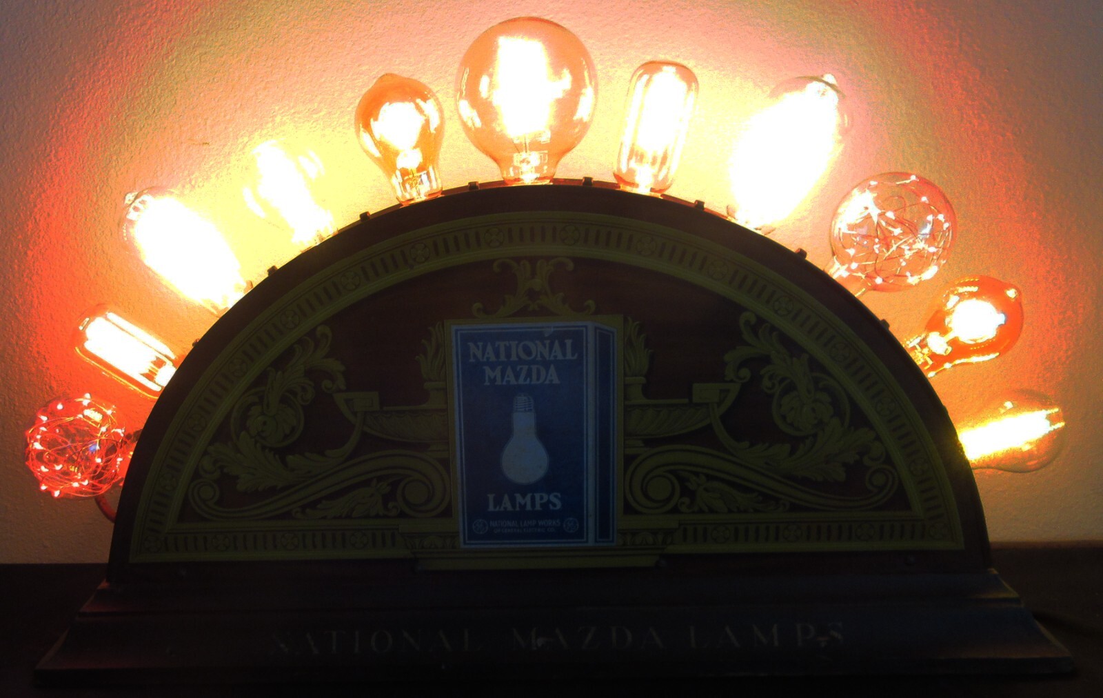 1920’s Antique National Mazda Lamp Works Counter Display