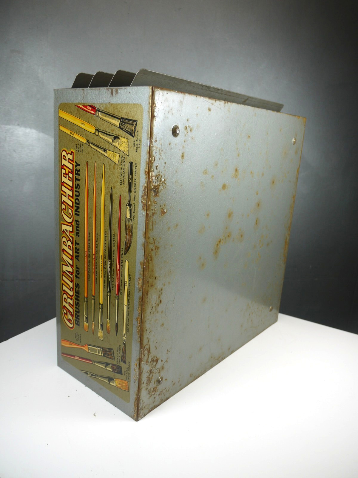 VTG Grumbacher ARTIST Paint Brush Store Display Cabinet Storage Drawers