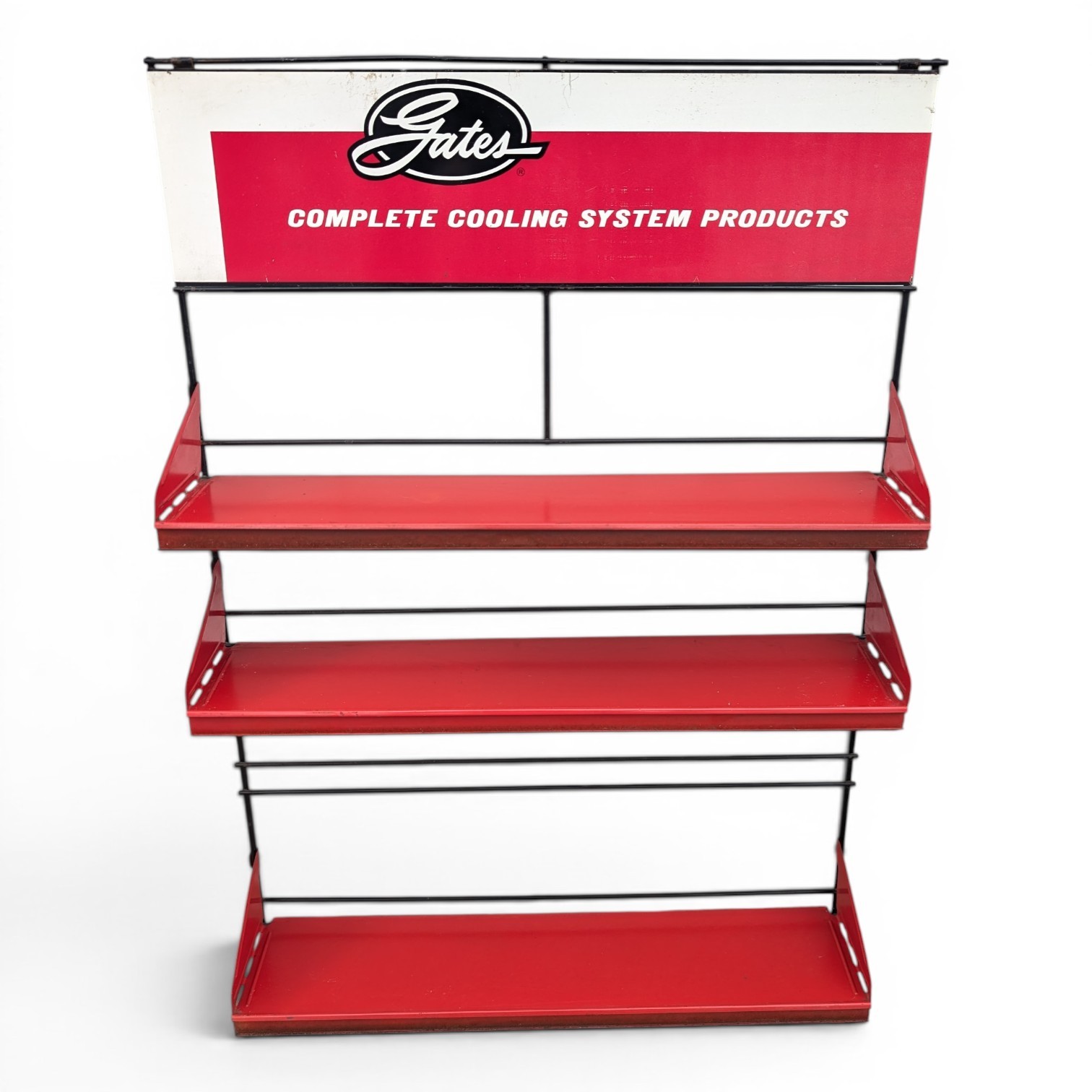 Vintage Gates Metal Display Rack Shelf Complete Cooling System Products Cap Sign