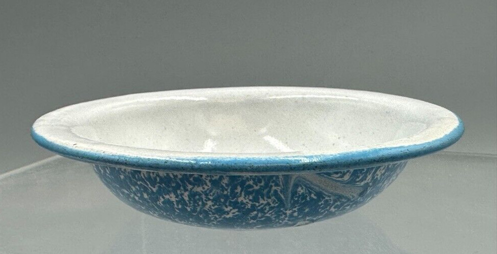 Antique SALESMAN SAMPLE Lava Volcanic ENAMEL WARE Graniteware Advertising Bowl