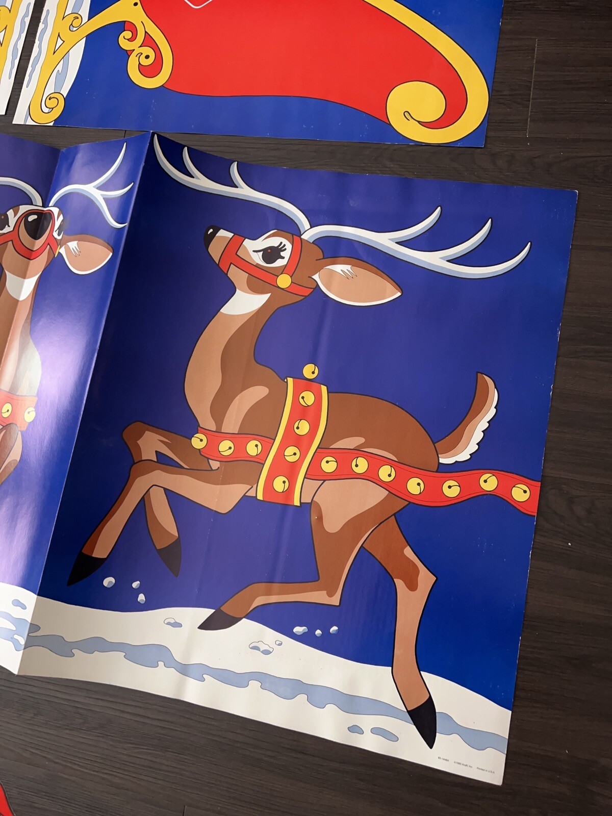Vintage 1985 Kraft Inc Santa Christmas Reindeer POS Store Advertising Display