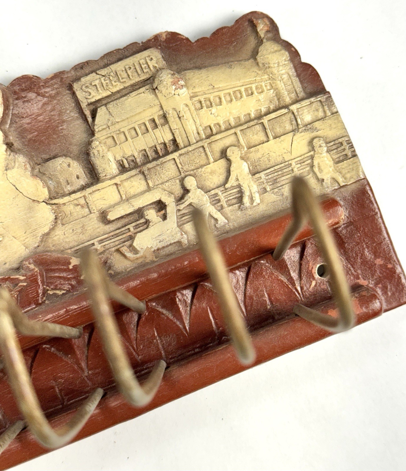 Vintage Tie Belt Rack Hanger Atlantic City New Jersey NJ Beach Decor Advertising