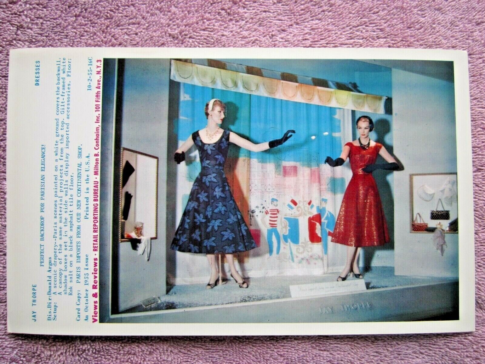 1955 JAY THORPE STORE WINDOW DISPLAY PARIS IMPORTS PHOTOGRAPH PRINT #253