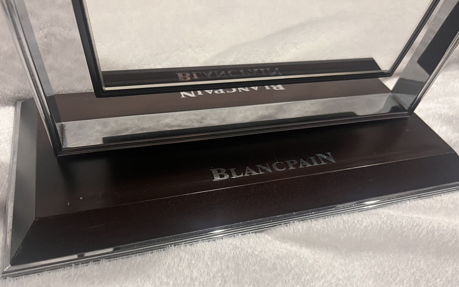 Very Rare JB Blancpain Display Shop Store Wood Mirror Personal Collectible Spins