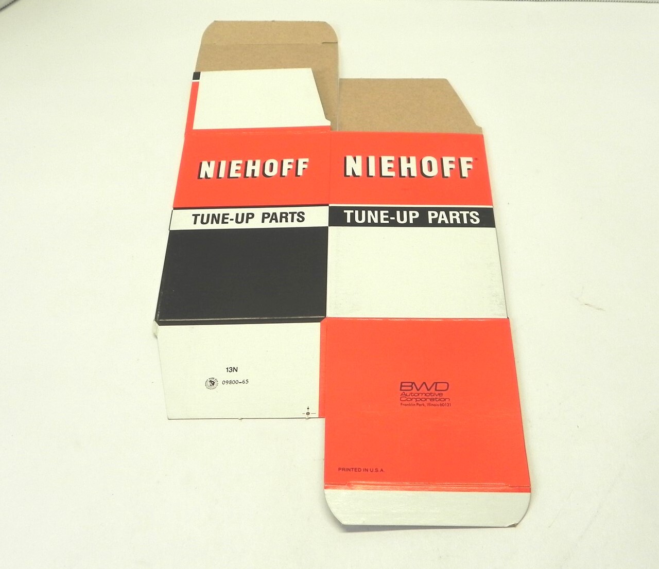 VINTAGE NIEHOFF TUNE-UP PARTS DISPLAY BOX *BOX ONLY* #13N 5.75″x4″x3.75″ NEW