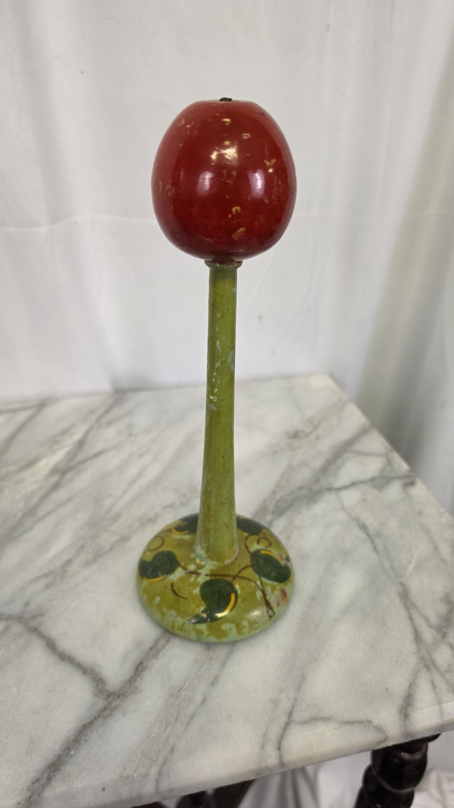 Antique 1920s Wooden Hat Display Stand Floral