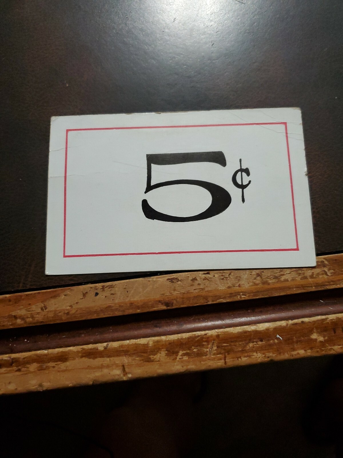 Vintage 5c Double Sided 1940s unmarked WOOLWORTH’S Store Sign 3.5 x 5.5