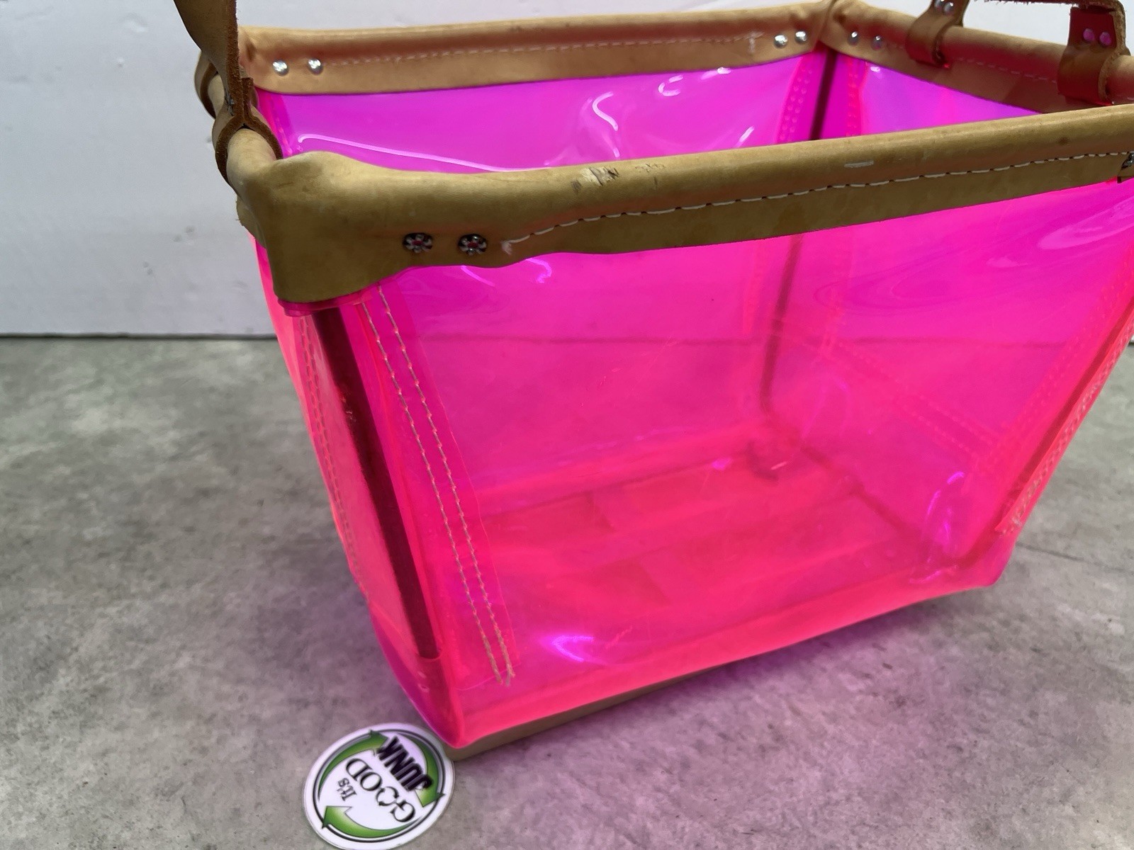 Victoria’s Secret VS Barbie Pink Store Display Storage Bin Basket Leather Handle