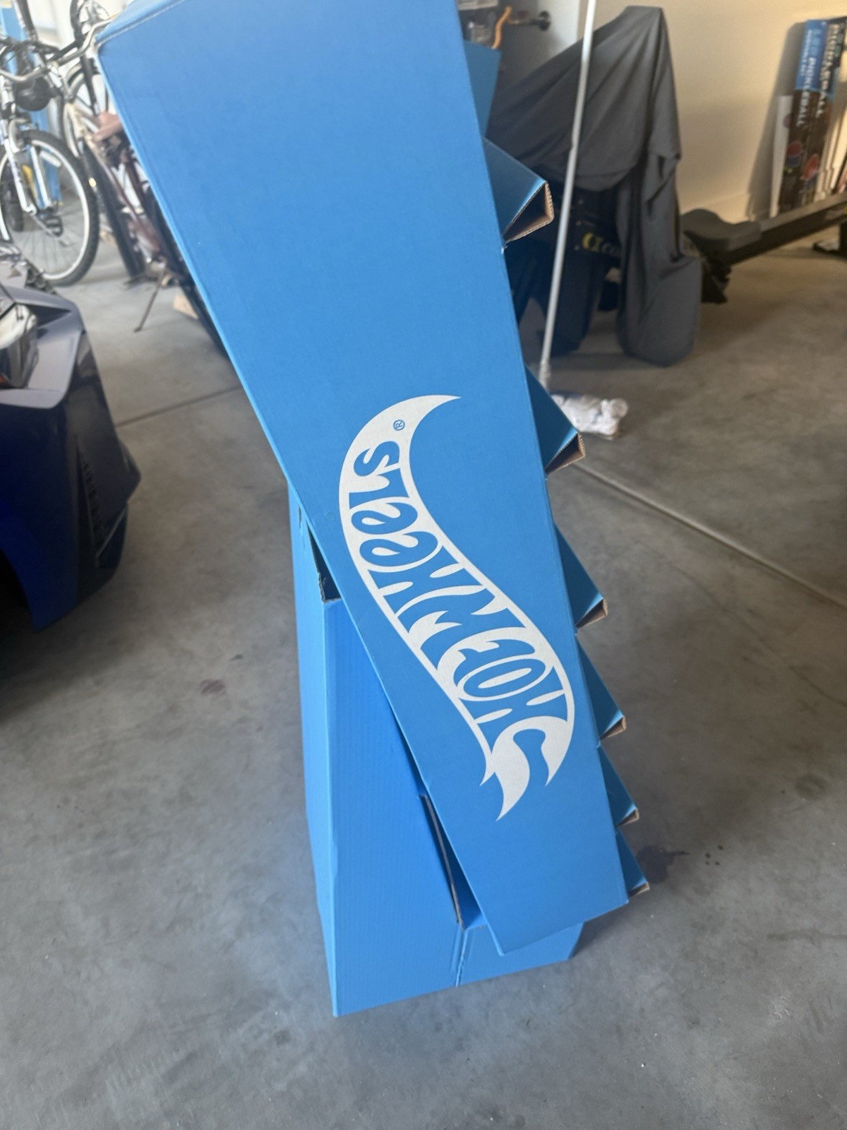 Hot Wheels Blue Store Display Shelf Rack Collectible Advertising Stand