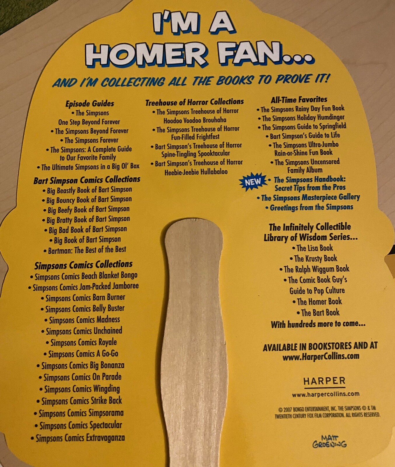 Unused Harper Bookstore Simpsons Promotional Display PINS Balloons Fans Bookmark