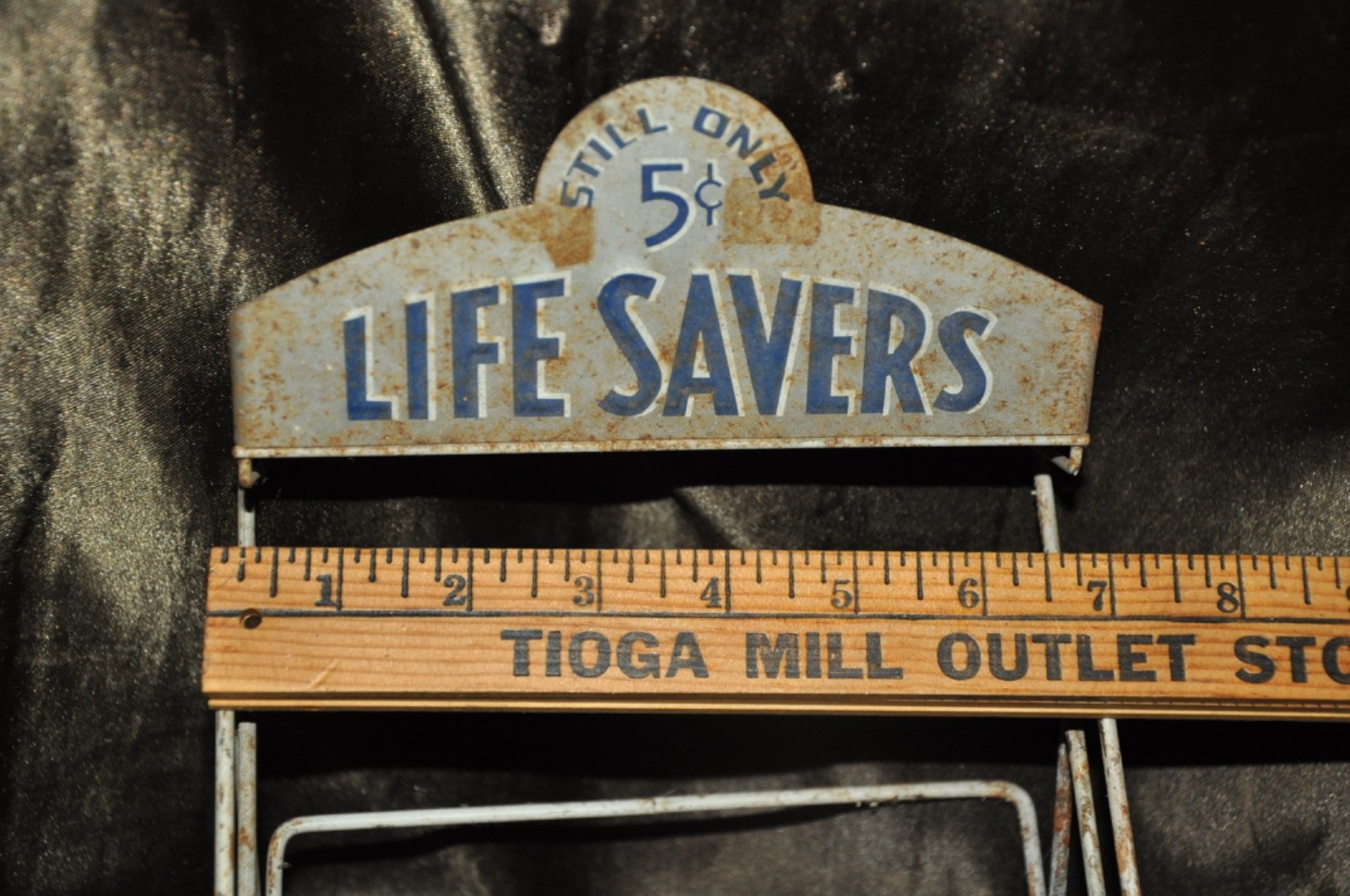 Vintage Still 5 Cents Life Savers Candy Counter Top Display Wire Rack