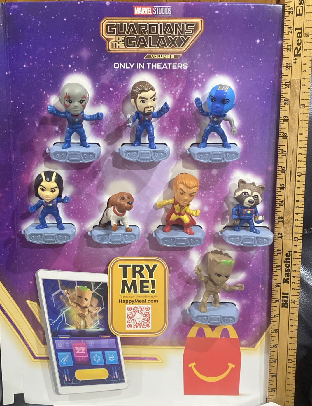 2023 GUARDIANS OF THE GALAXY (Movie) McDonald’s Store Display With 8 Toys ~RARE~