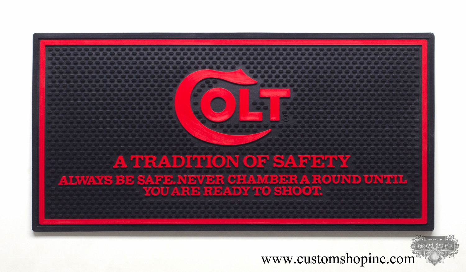 Colt Python Counter Gun Mat. Black And Red. Serpentine Logo. New