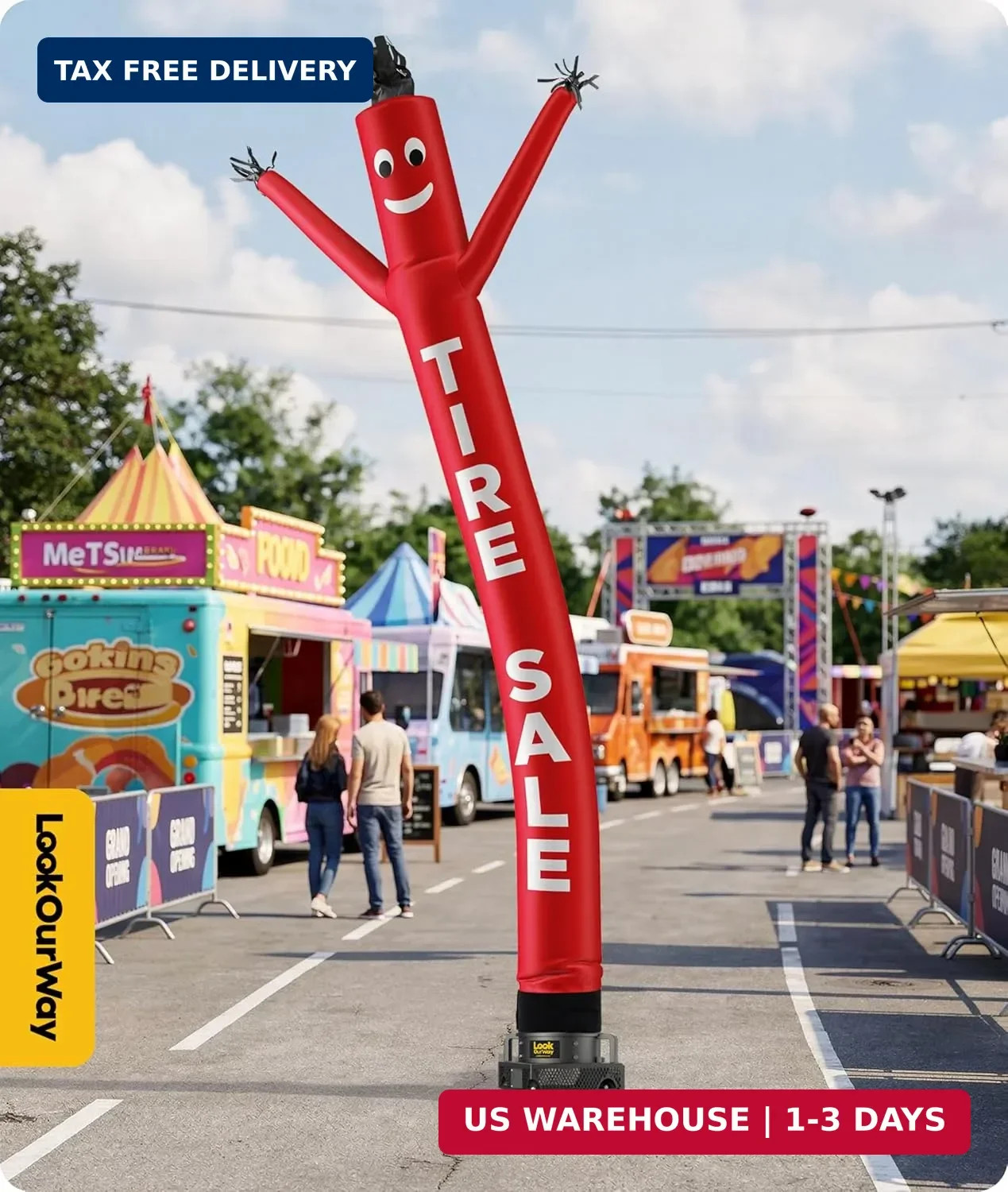 LookOurWay Air Dancers Inflatable Tube Man Attachment – 20 Feet Tall Wacky Wavin