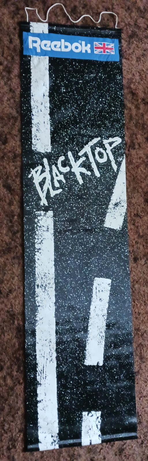 Vintage 90’s Reebok BlackTop Banner Store Display Union Jack Logo Flag USA 18×72
