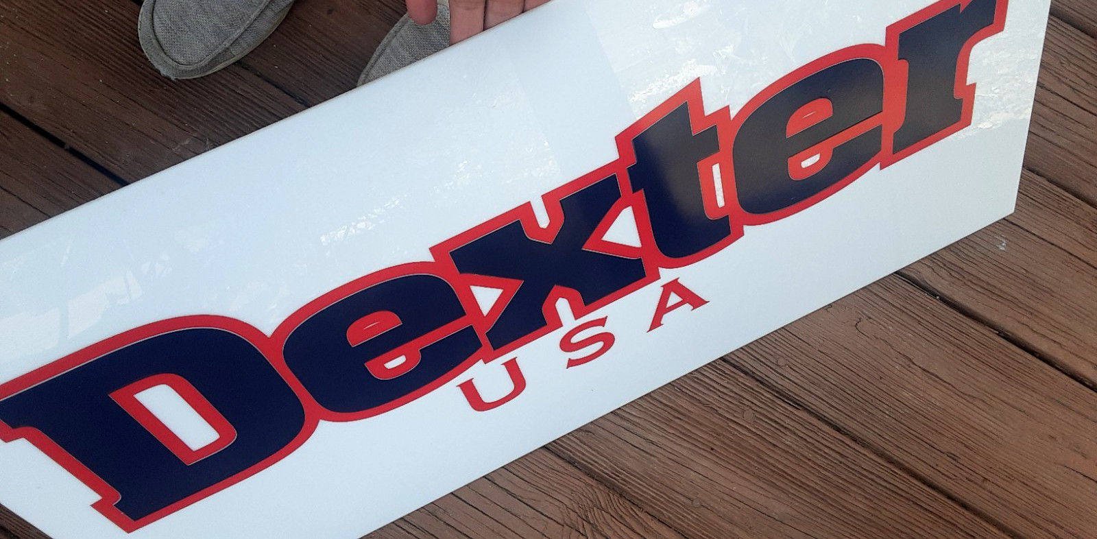 Dexter USA Shoe Advertising Display Piece SIGN Hard plastic 15″ by 30″ vintage