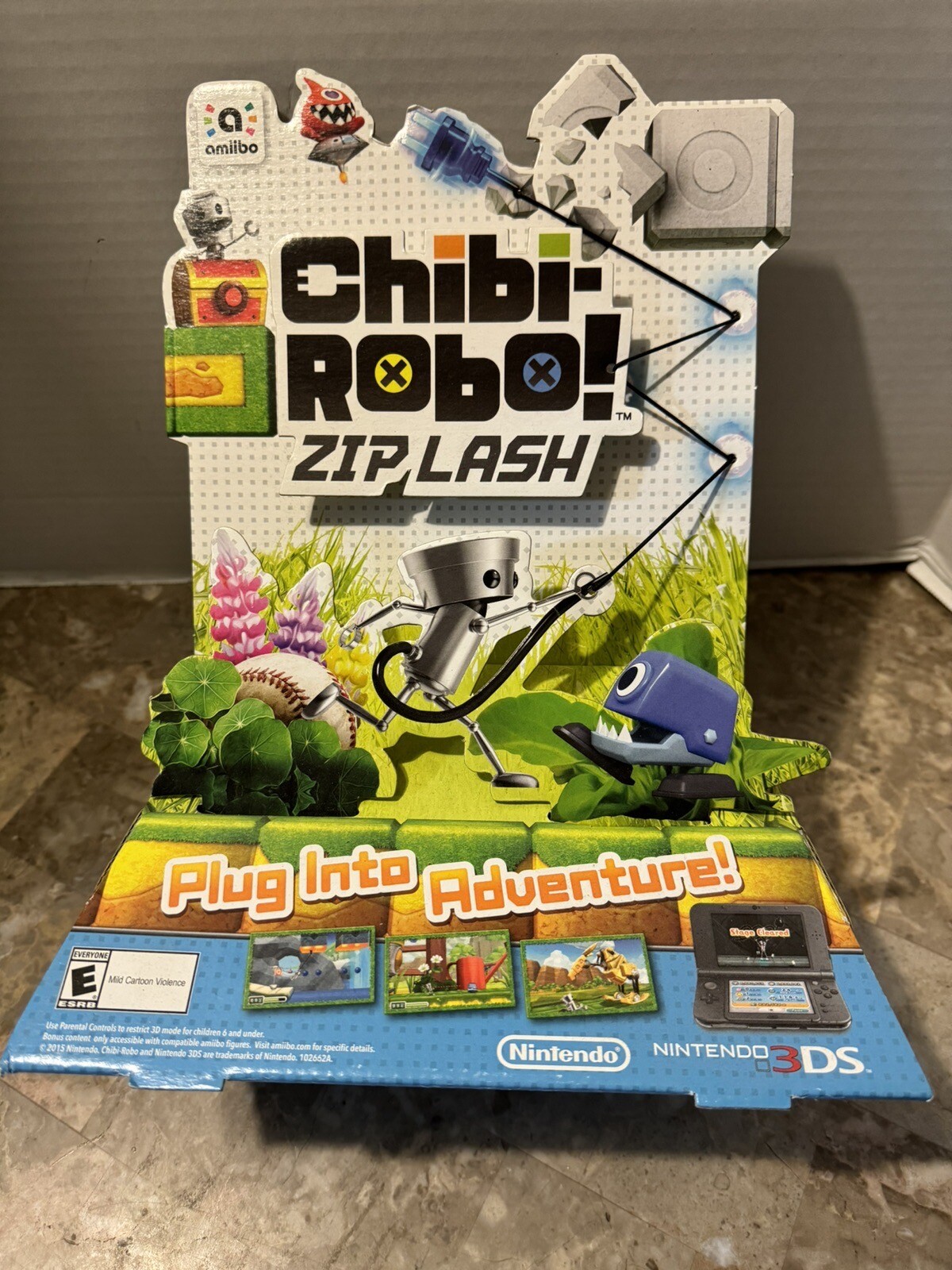 Nintendo 3ds Chibi-robo Zip Lash Retail Store Display Countertop Standee 2015