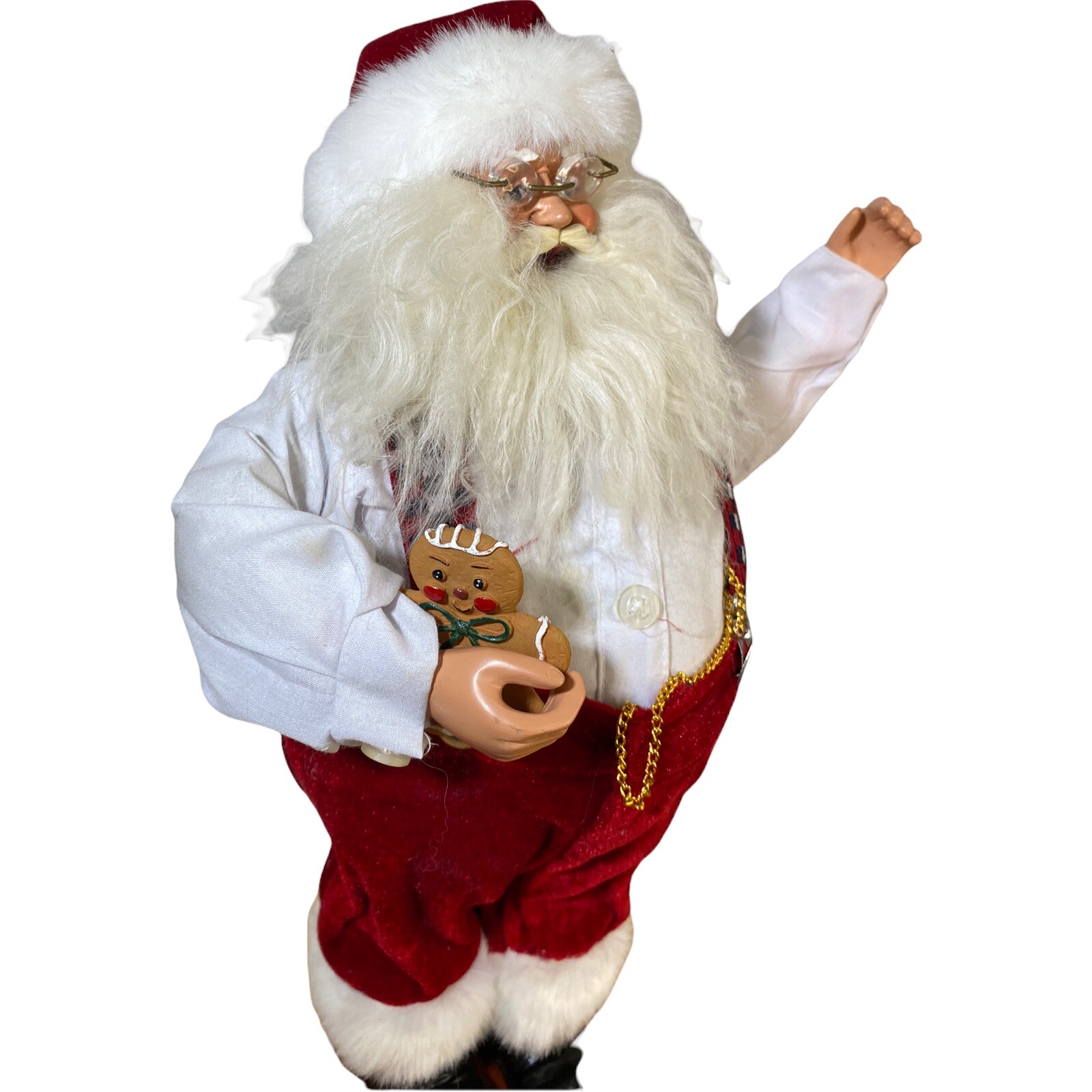 Santa’s Workshop 16 in” Store Display Santa Clause Velvet Suit Father Time