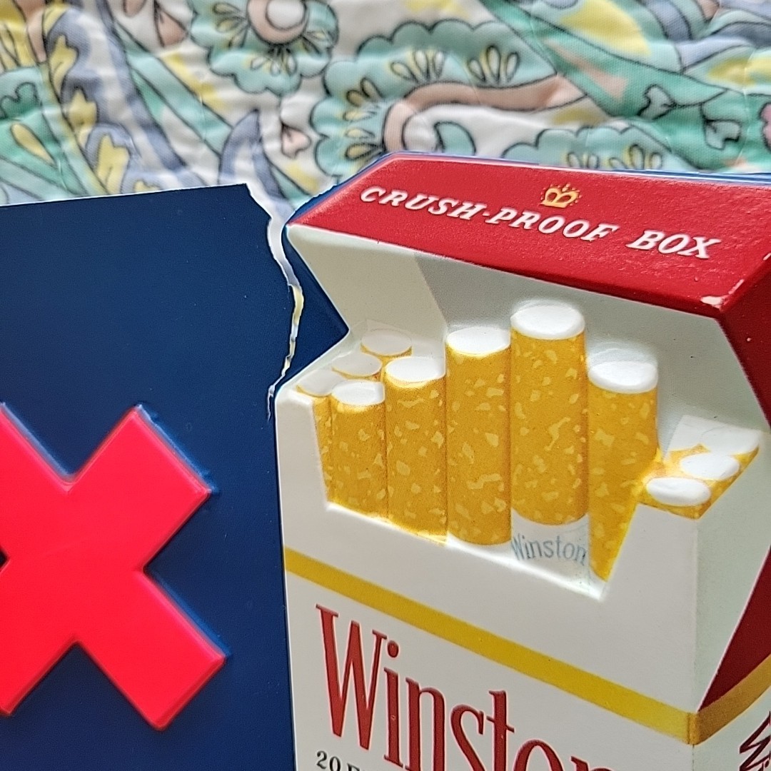 Vintage 1974 Winston The Box Plastic Sign Store Advertisement Set Of 2 3D READ