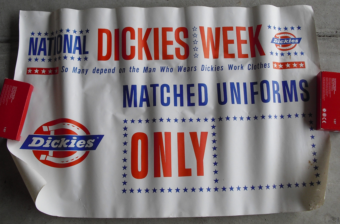 Vintage 1970s National Dickies Week Store Used Display Poster