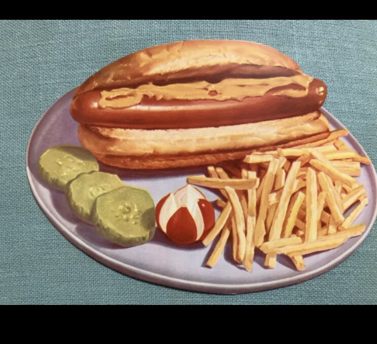 VTG Rare 1940s PAPER THIN Woolworth’s 13 Dinner Displays Advertise Meat Trays