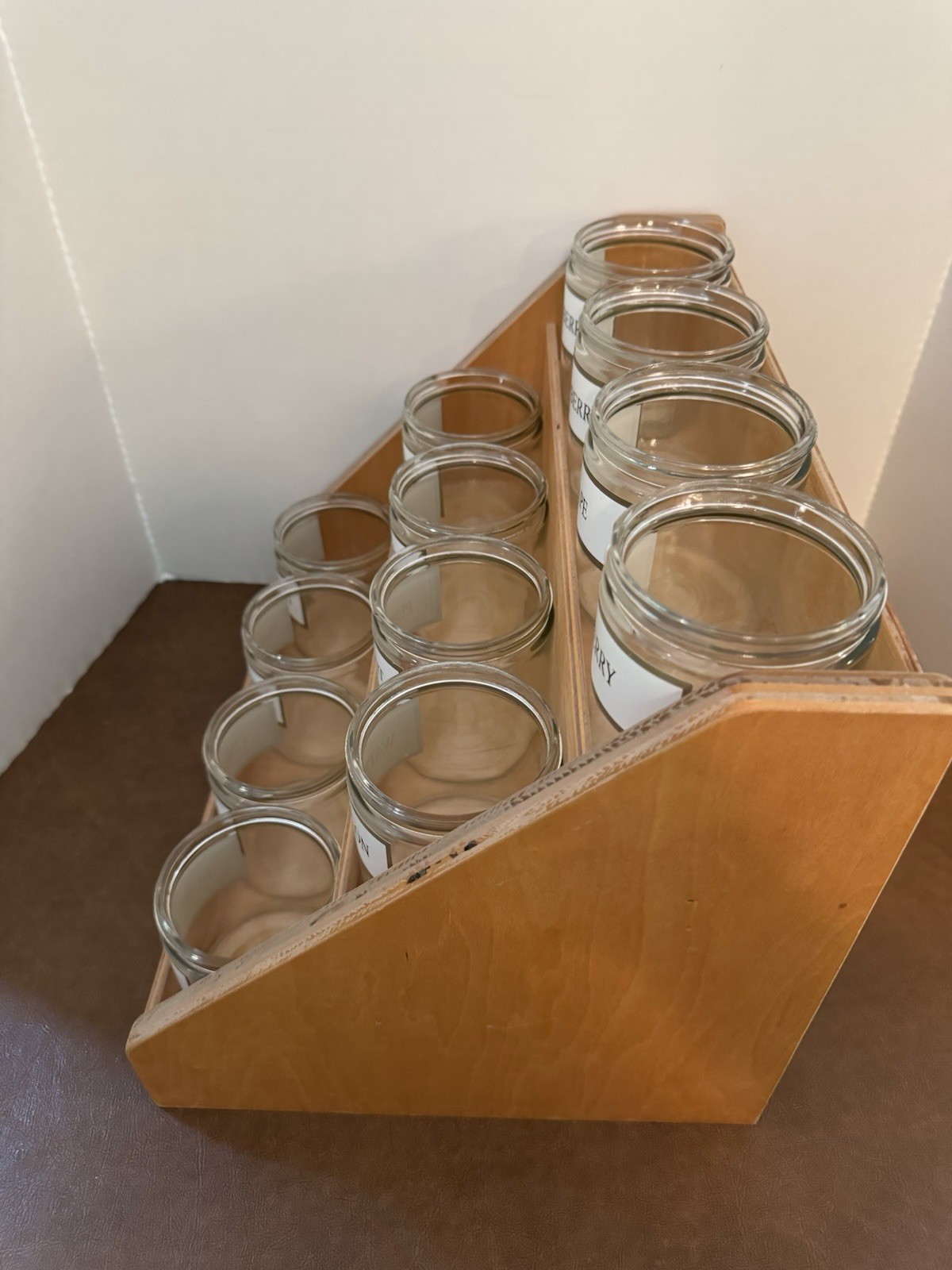 Vtg Pennsylvania Dutch Country Store Candy Counter 3 Shelf Wood & Jars Display