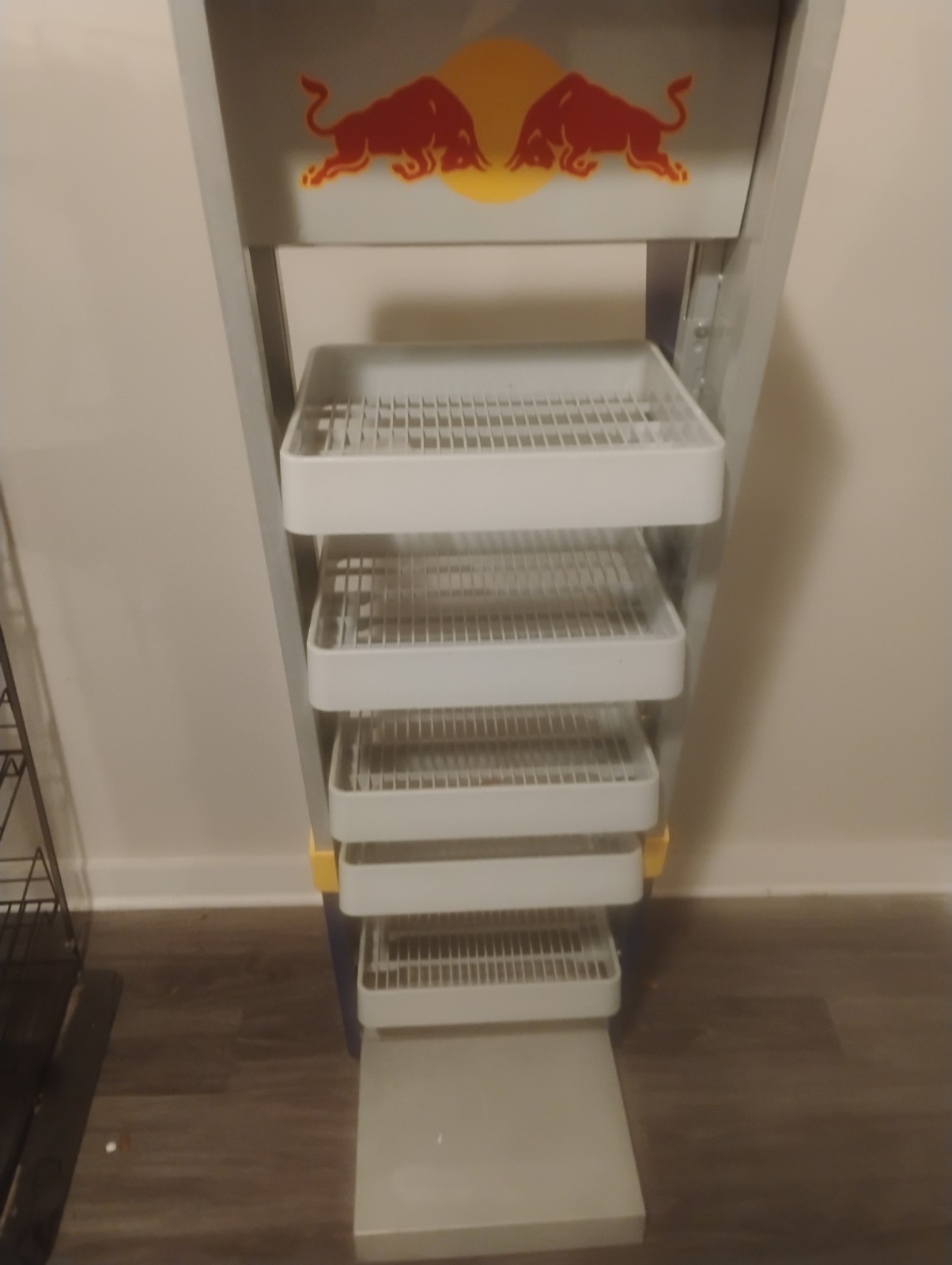 Red Bull Roll Around Rack with 5 shelves