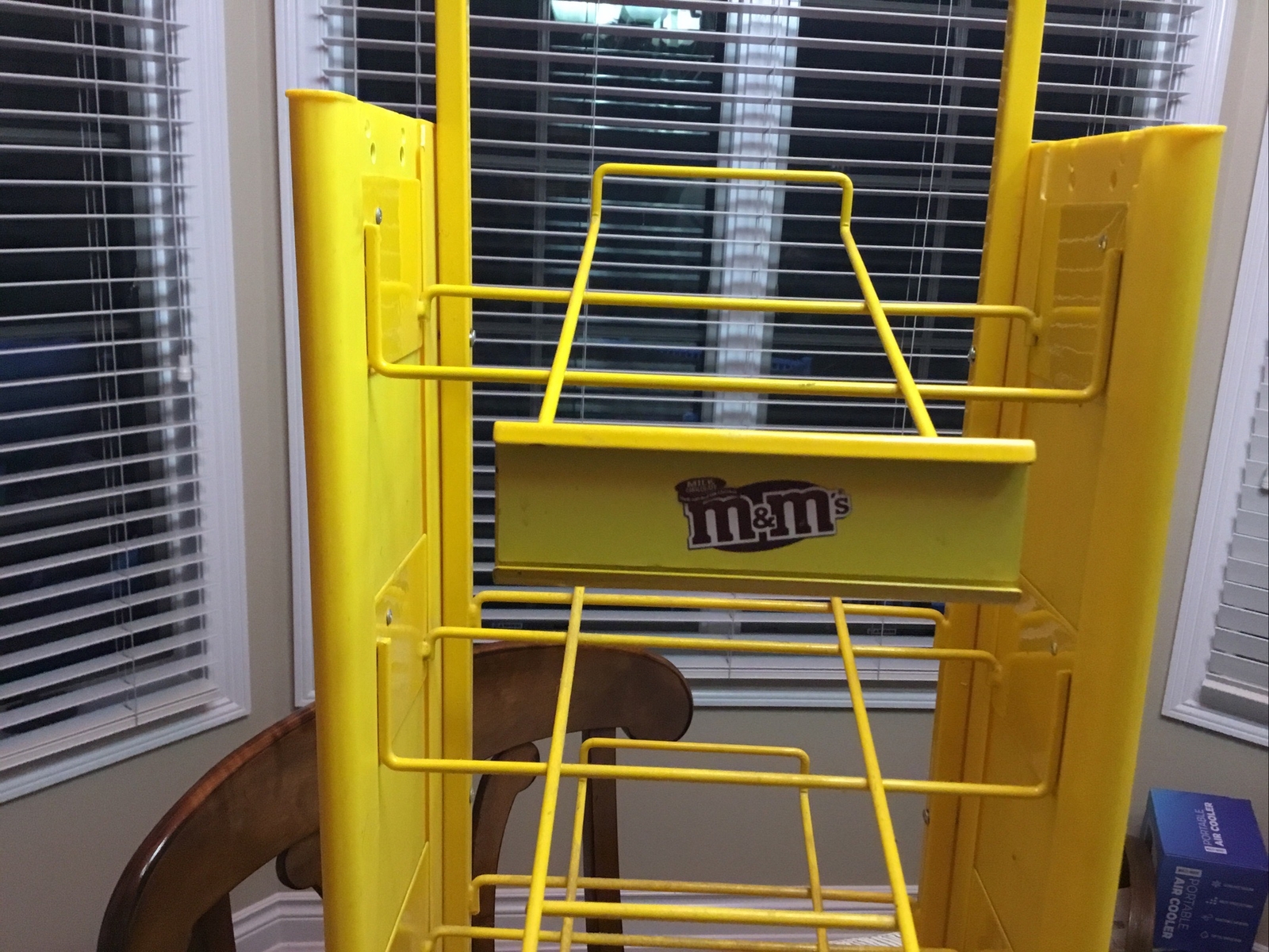 Red SKITTLES Candy Store Display – Yellow 4 Tier Rack Base On Wheels – 31” Tall