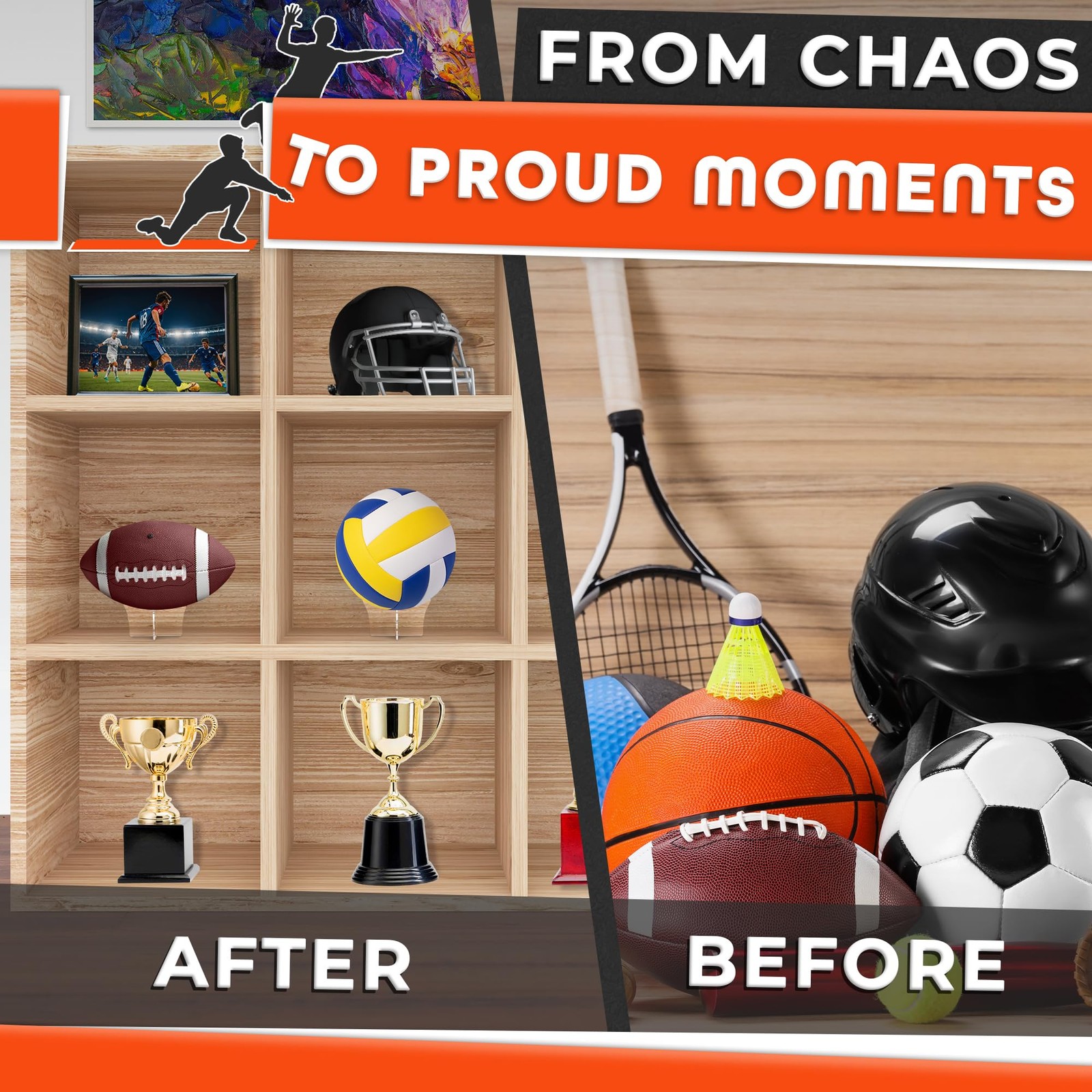 LIBERHAUS Basketball Stand Display, Clear Acrylic, Stand,
