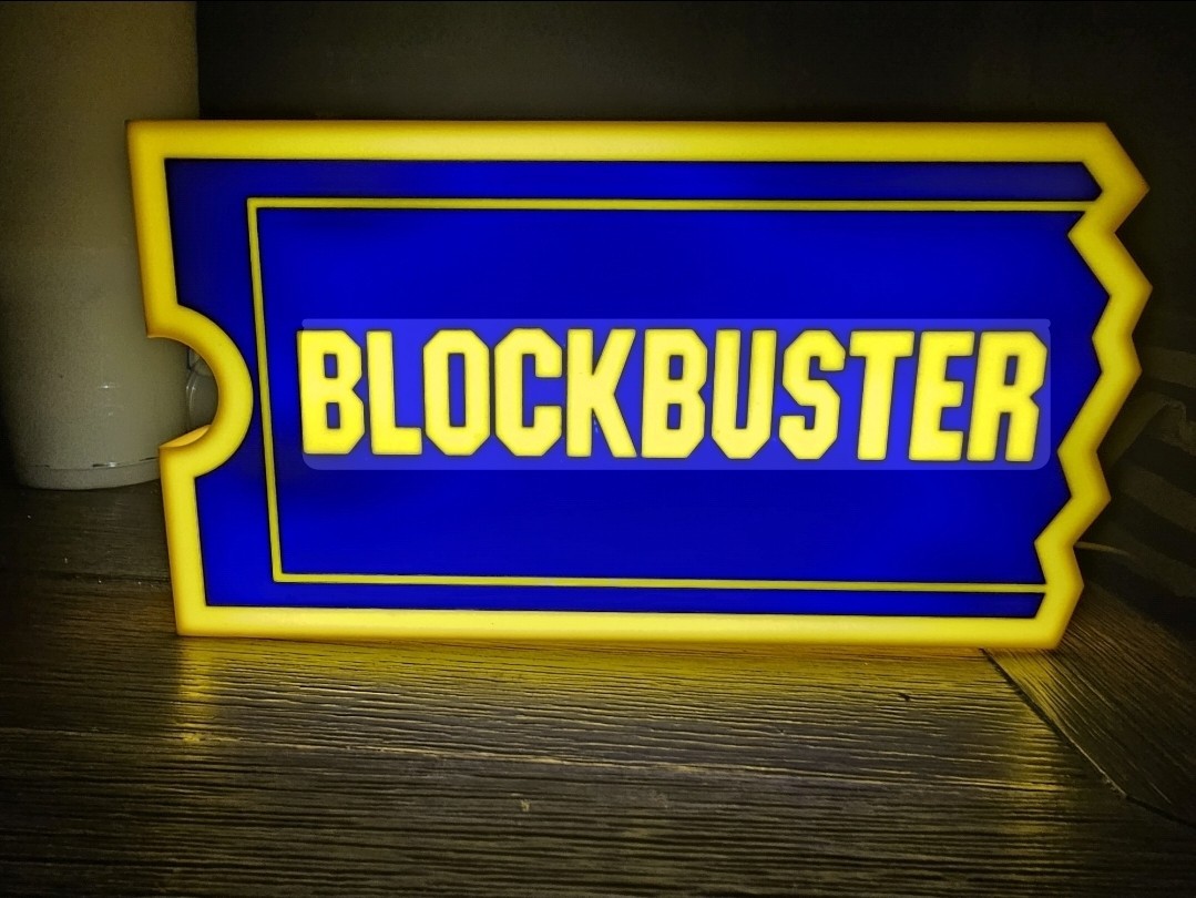Light Up Blockbuster Style Sign LED Movie Room Decor Handmade Custom Sizes 6–14”