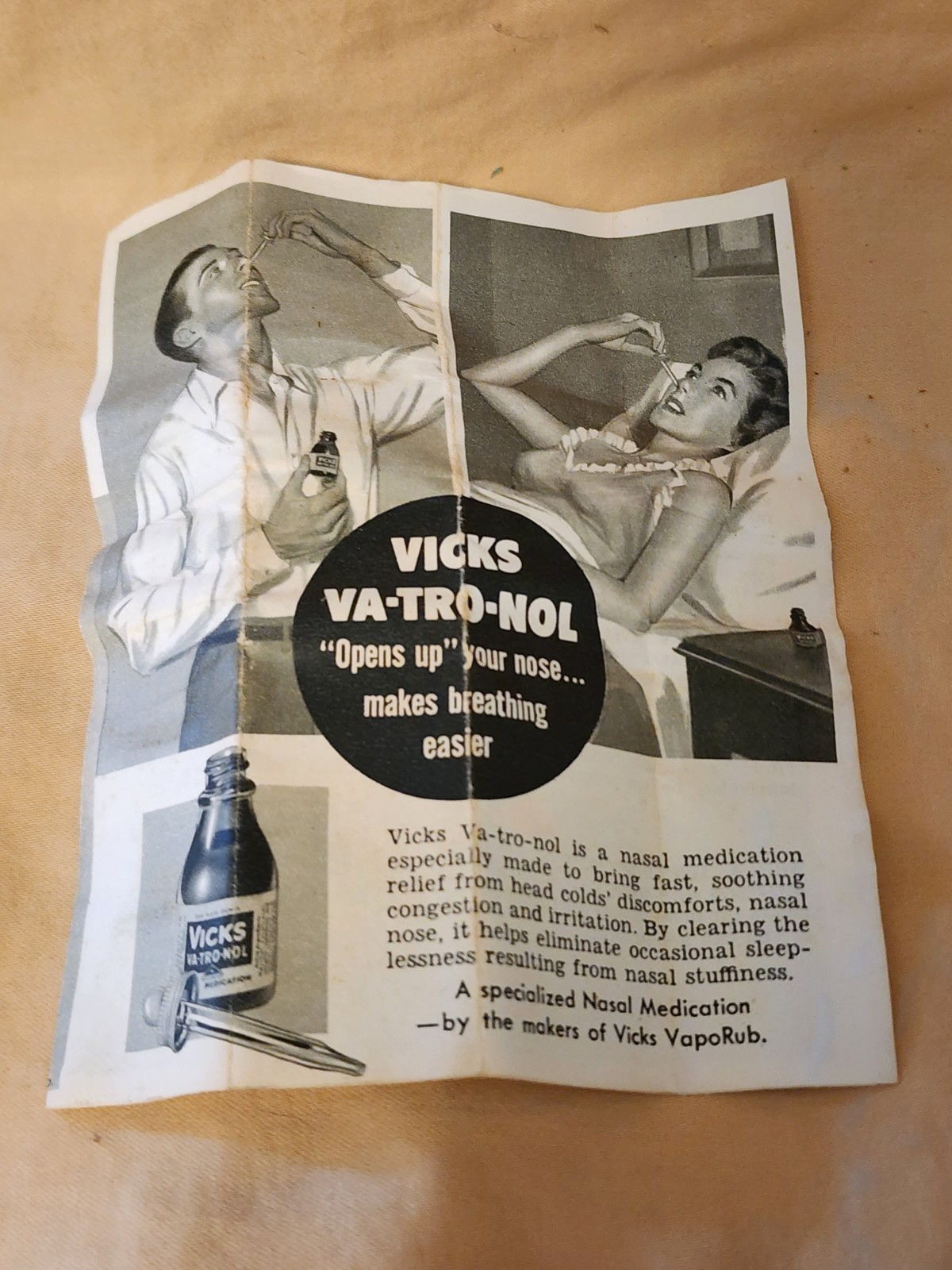 Vintage VICKS VapoRub and VICKS VA-TRO-NOL nose drops full sealed bottles w/ box