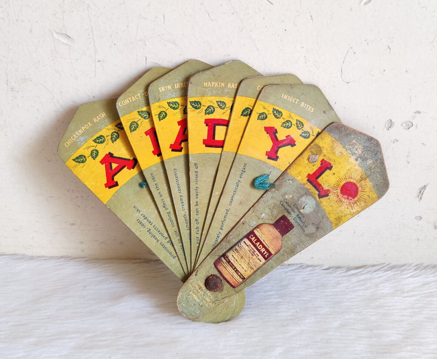 Vintage Neko Soap Caladryl Cream Promotional Advertising Fan Display CB851