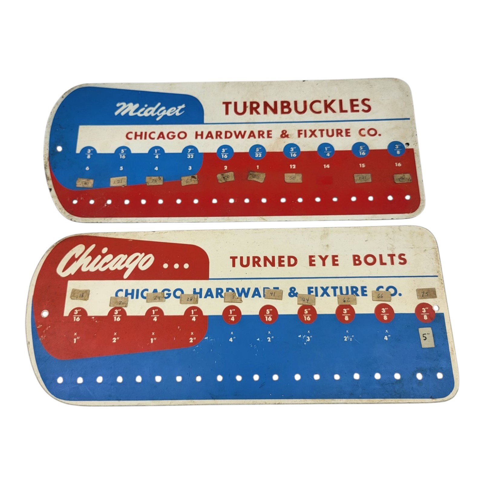 VTG Chicago Hardware & Fixture Co Signs Turned Eye Bolt Midget Turnbuckles