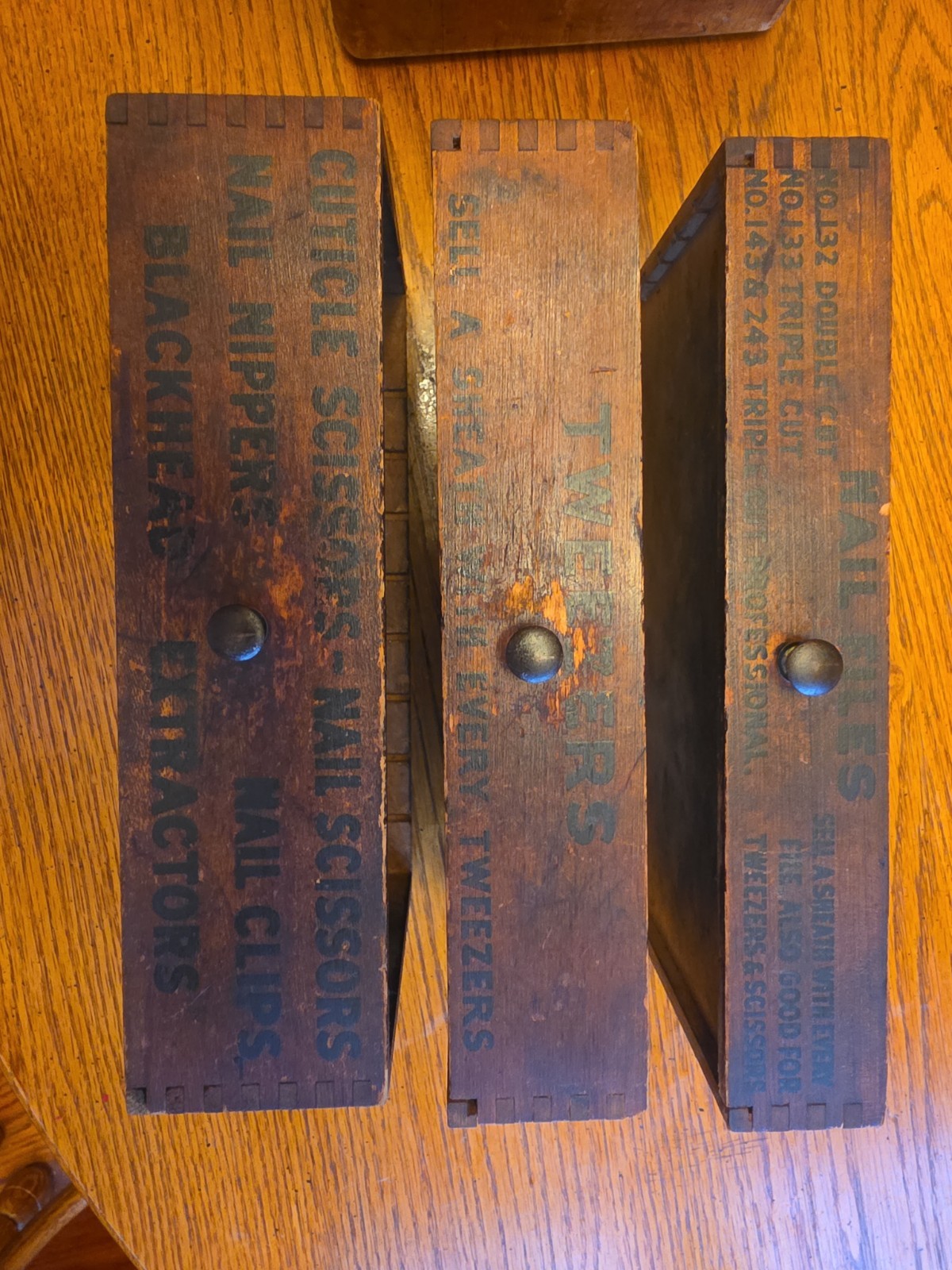 Vtg La Cross Beauty Shop Wood Drugstore Display Cabinet Manicure Tools READ