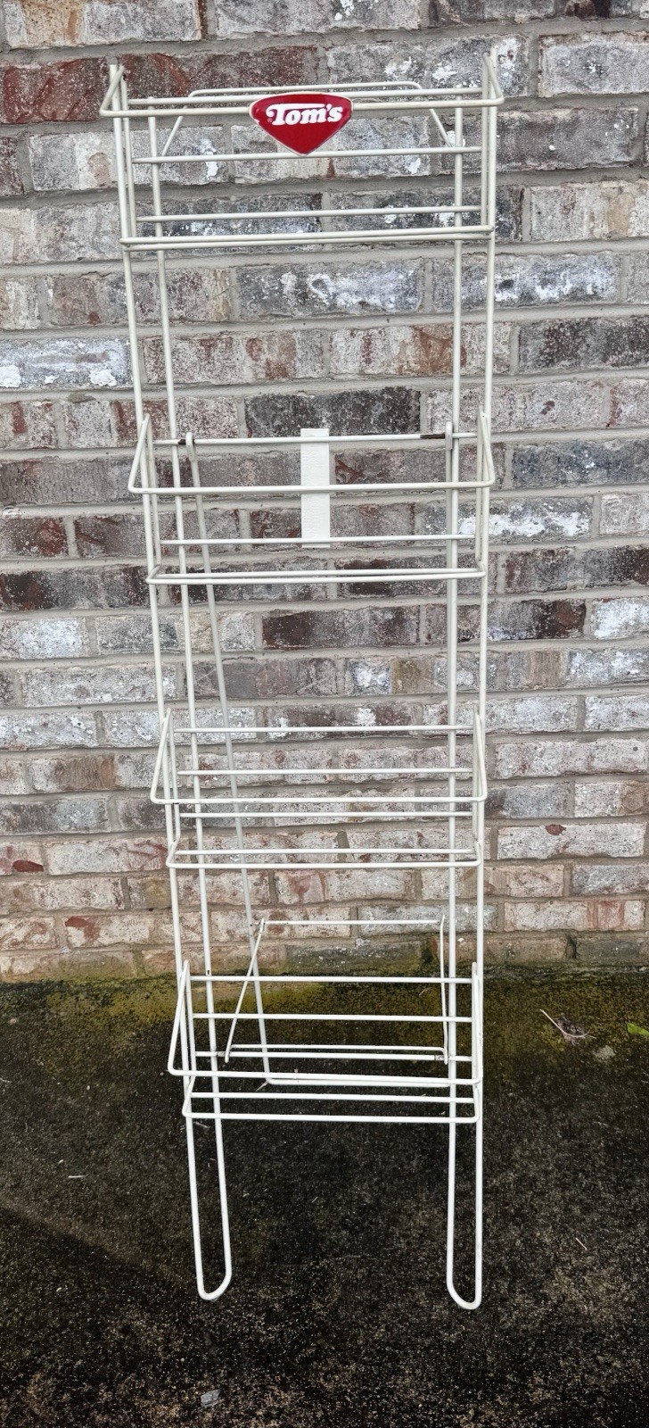 Vintage Tom’s Snacks Display Floor Rack Advertising General Store Wire Shelf