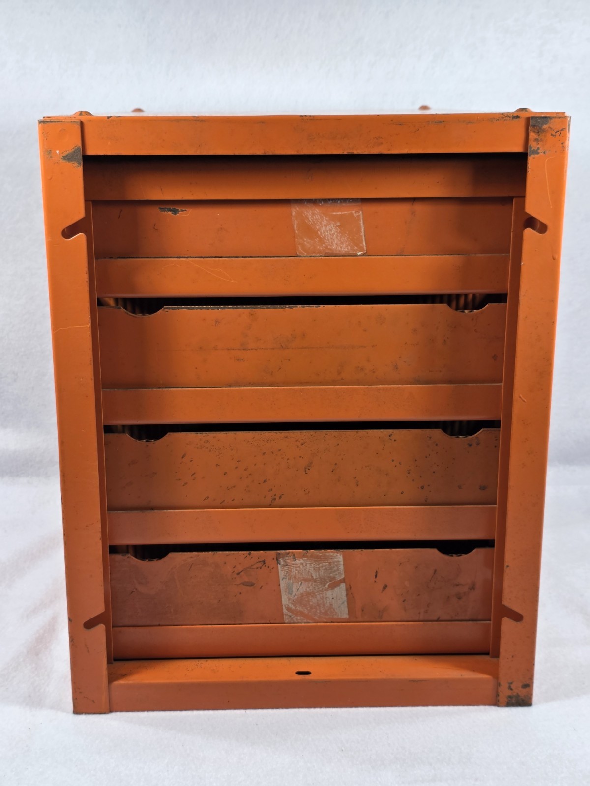 VTG Dorman Auto Parts Bin 4 Drawer Cabinet Counter Orange Tool Organizer