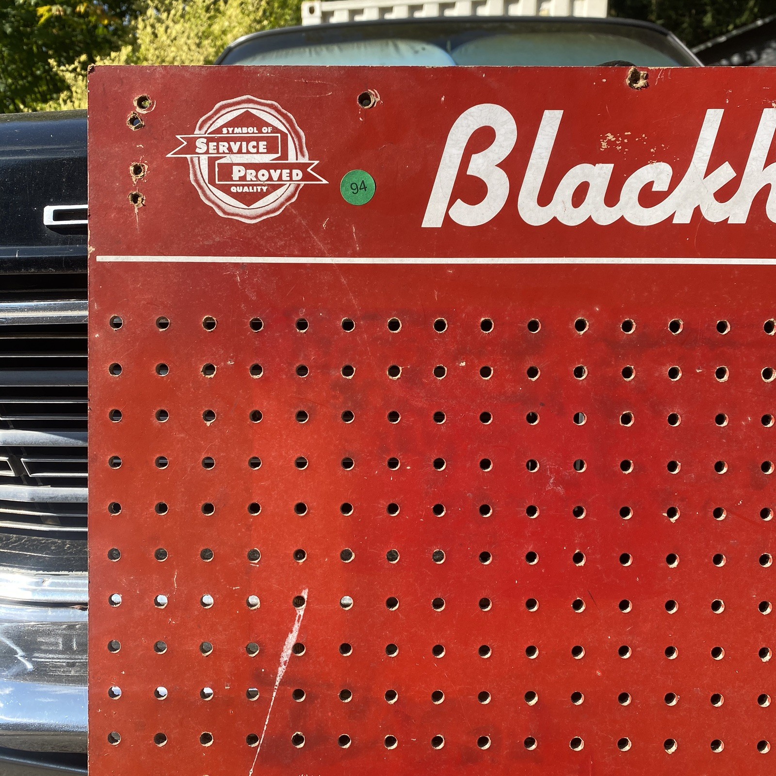 Vintage Blackhawk Tools Store Display Pegboard 24×36” Red 2x3ft